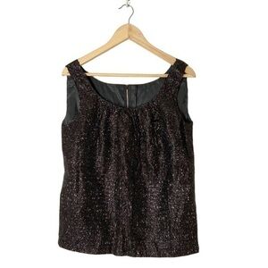 Vintage sleeveless‎ top whimsigoth goth glam eyelash textured metallic tank